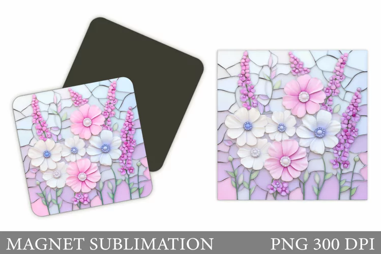 Wildflowers Magnet Design. Flowers Magnet Sublimation