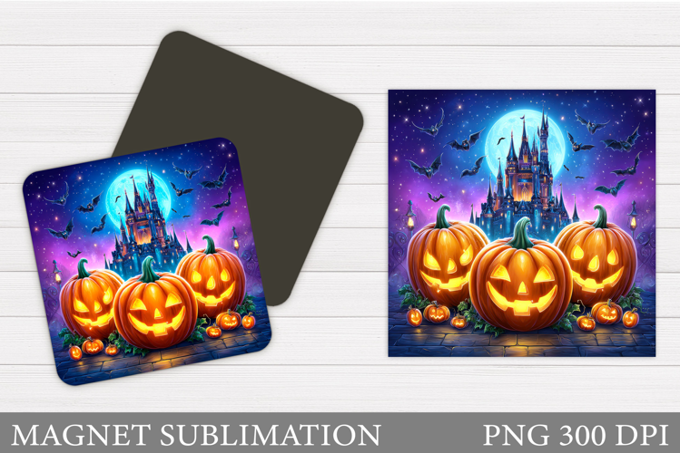 Scary Pumpkin Magnet Design. Halloween Magnet Sublimation