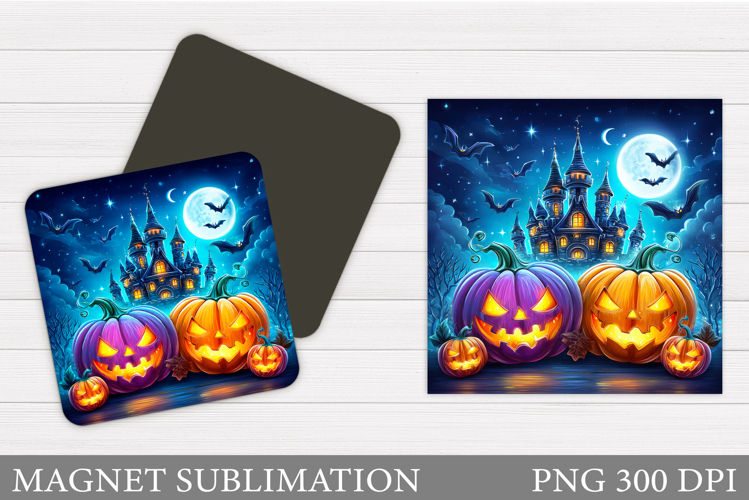 Scary Pumpkin Magnet. Halloween Magnet Design