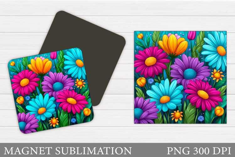 Flowers Magnet Sublimation. Floral Magnet Design