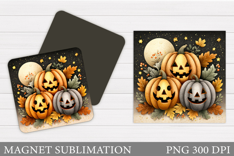 Halloween Pumpkin Magnet. Halloween Magnet Sublimation