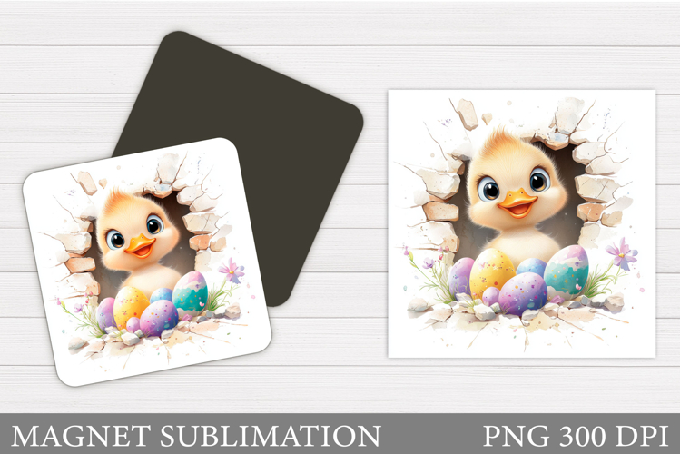 Easter Duck Magnet Design. Easter Magnet Sublimation example image 1
