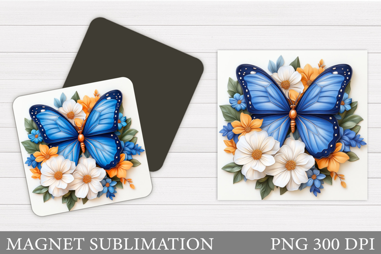 Butterfly Magnet Design. Flowers Magnet Sublimation