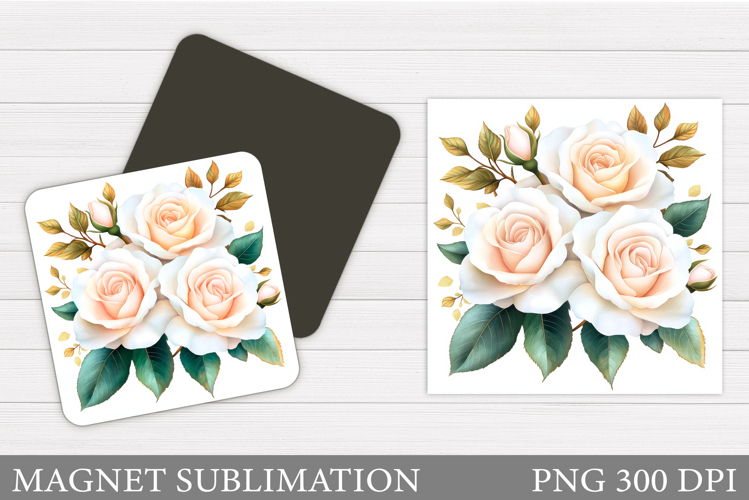 Roses Magnet Design. Flowers Magnet Sublimation