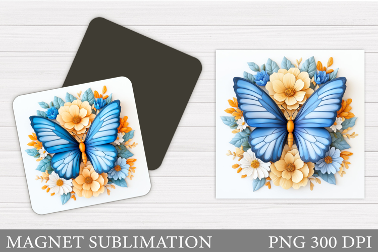 Butterfly Magnet Design. Flowers Magnet Sublimation