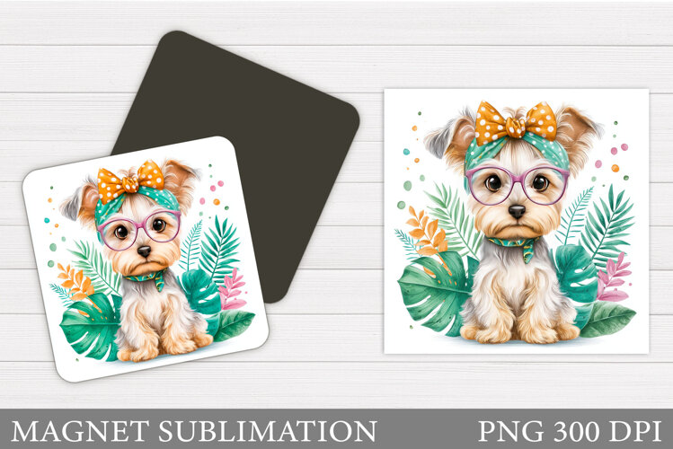 Cute Dog Magnet Design. Cute Dog Sublimation example image 1