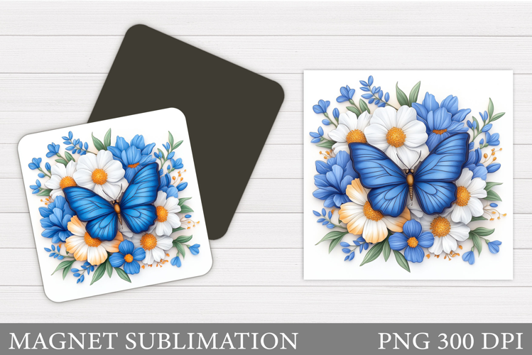 Butterfly Magnet Design. Flowers Magnet Sublimation
