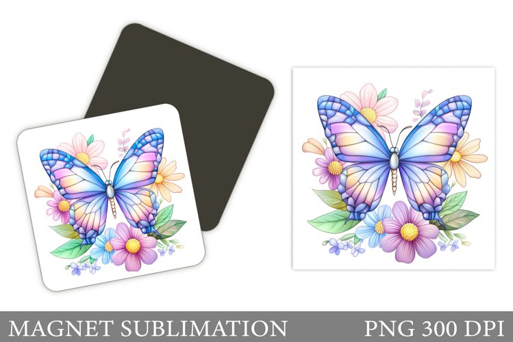 Butterfly Magnet Sublimation. Spring Magnet Design example image 1