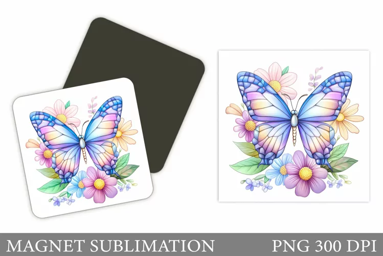 Butterfly Magnet Sublimation. Spring Magnet Design