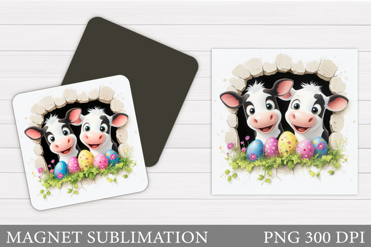 Easter Cow Magnet Design. Easter Magnet Sublimation