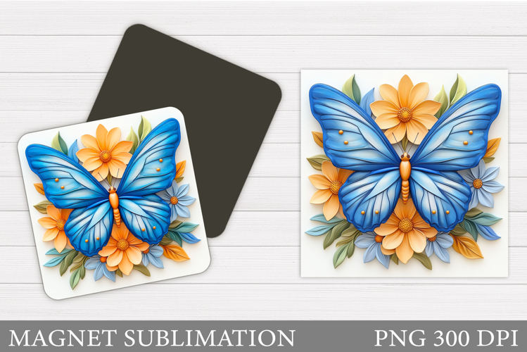Butterfly Magnet Design. 3D Butterfly Sublimation
