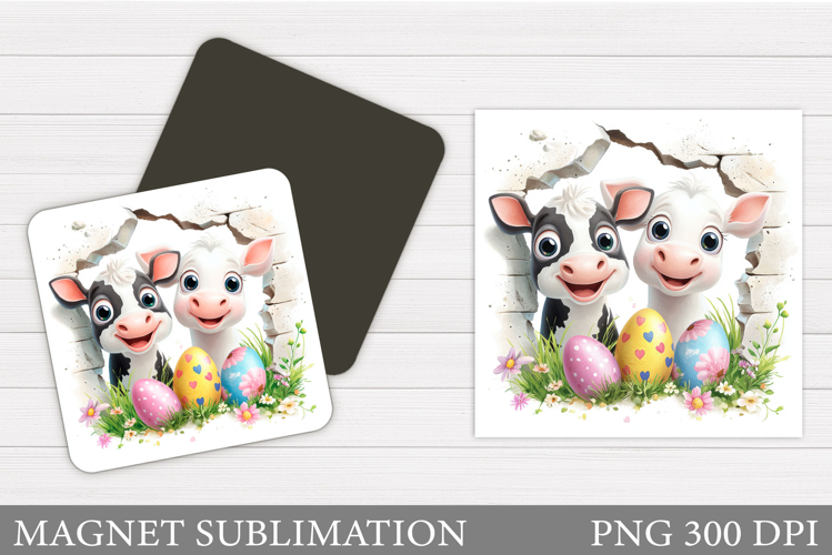 Easter Cow Magnet Design. Easter Magnet Sublimation