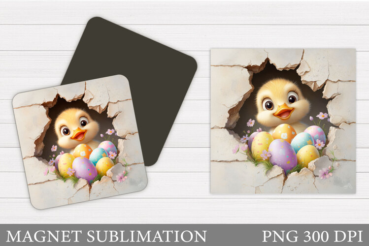 Easter Duck Magnet Design. Easter Magnet Sublimation example image 1