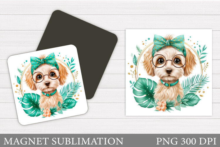 Cute Dog Magnet Design. Cute Dog Sublimation example image 1