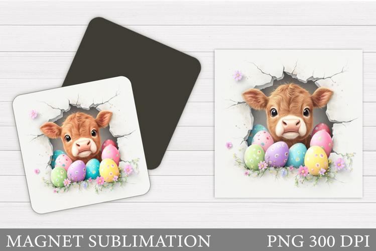 Easter Cow Magnet Design. Easter Magnet Sublimation