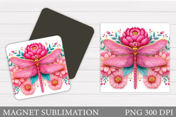 Dragonfly Magnet Design. Flowers Magnet Sublimation