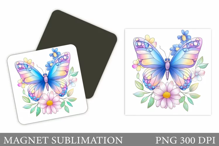 Butterfly Magnet Sublimation. Spring Magnet Design