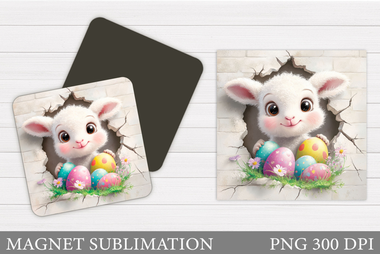 Easter Lamb Magnet Design. Easter Magnet Sublimation