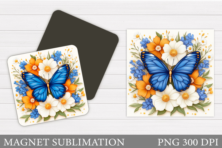 Butterfly Magnet Design. Flowers Magnet Sublimation