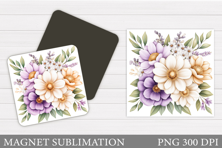 Flowers Magnet Design. Flowers Magnet Sublimation
