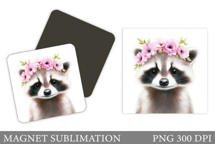 Spring Raccoon Magnet Design. Raccoon Magnet Sublimation