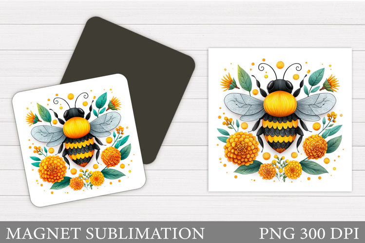 Cute Bee Magnet Design. Cute Bee Sublimation
