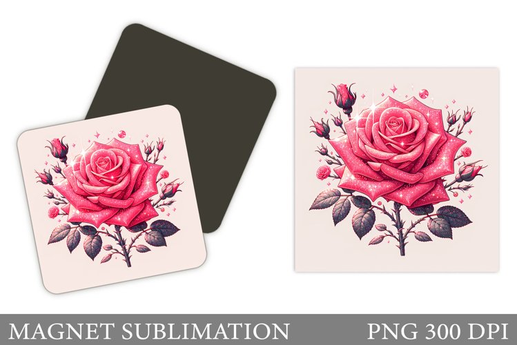 Rose Magnet Design. Flowers Magnet Sublimation example image 1
