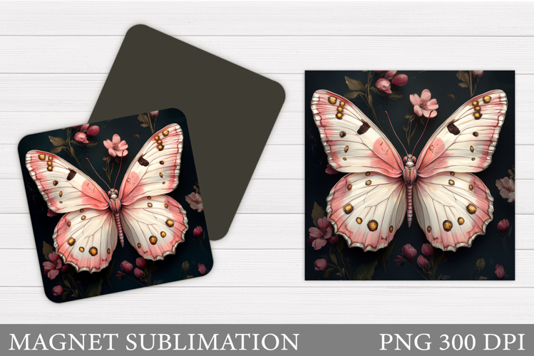 Butterfly Magnet Sublimation. Flowers Magnet Design