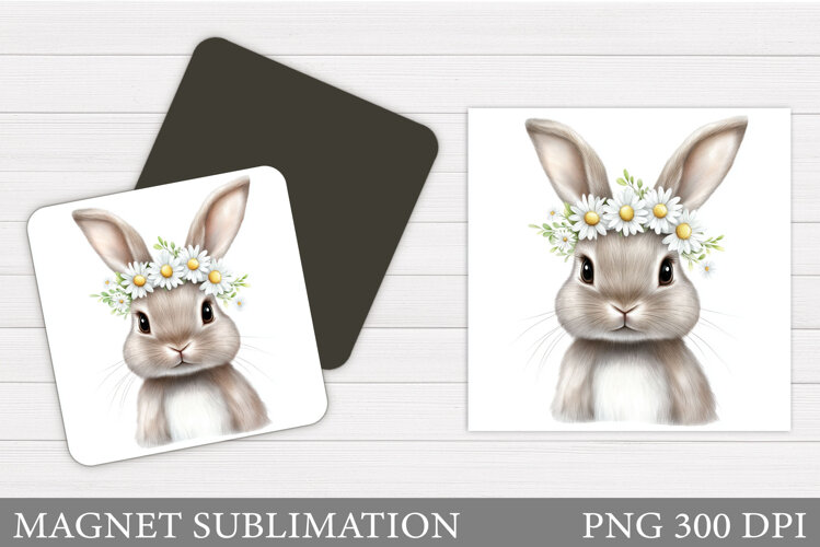 Cute Bunny Magnet Design. Cute Bunny Sublimation example image 1