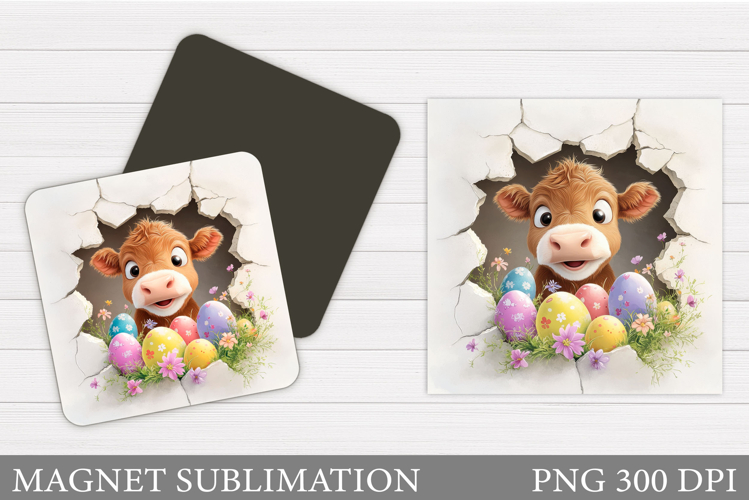 Easter Cow Magnet Design. Easter Magnet Sublimation