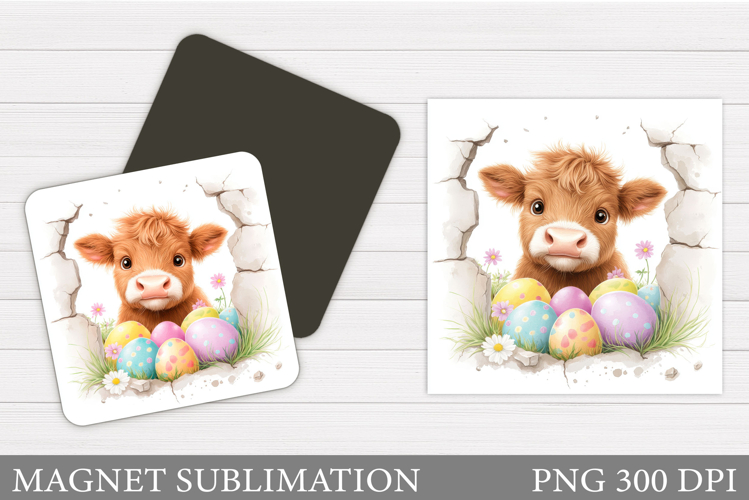 Easter Cow Magnet Design. Easter Magnet Sublimation