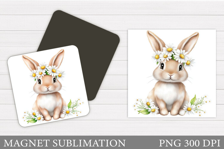 Cute Bunny Magnet Design. Bunny Sublimation example image 1