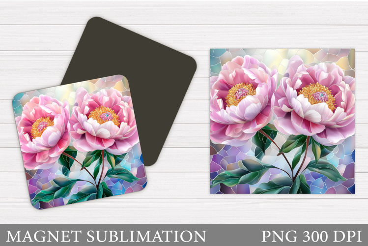 Flowers Square Magnet Design. Flowers Magnet Sublimation