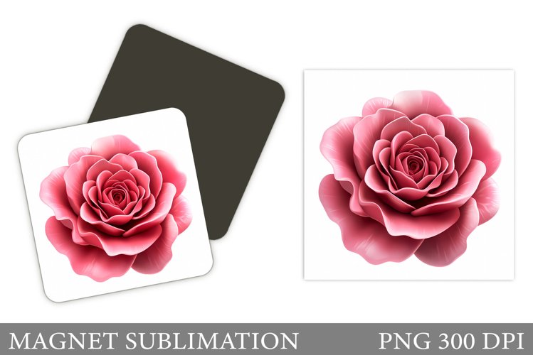 Rose Magnet Sublimation. Flowers Magnet Design example image 1