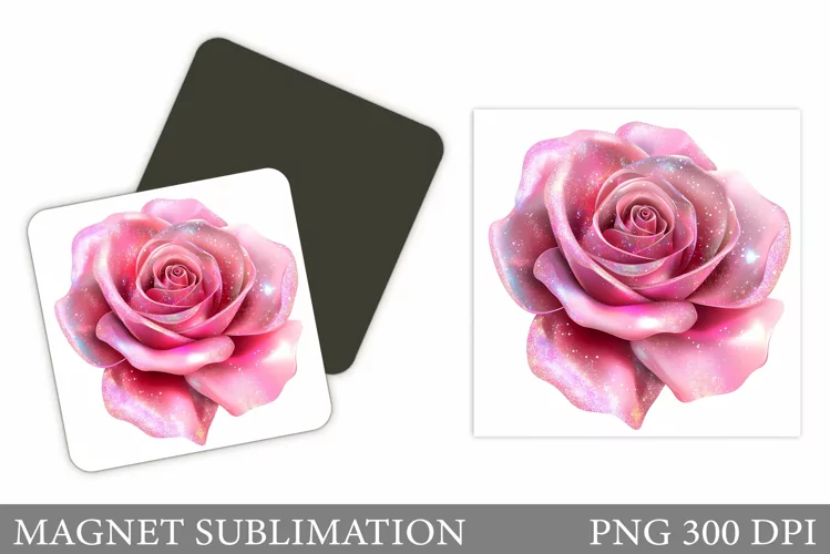 Rose Magnet Sublimation. Flowers Magnet Design