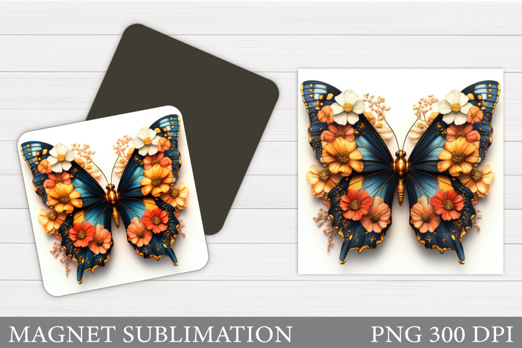 Butterfly Square Magnet. Butterfly Magnet Design