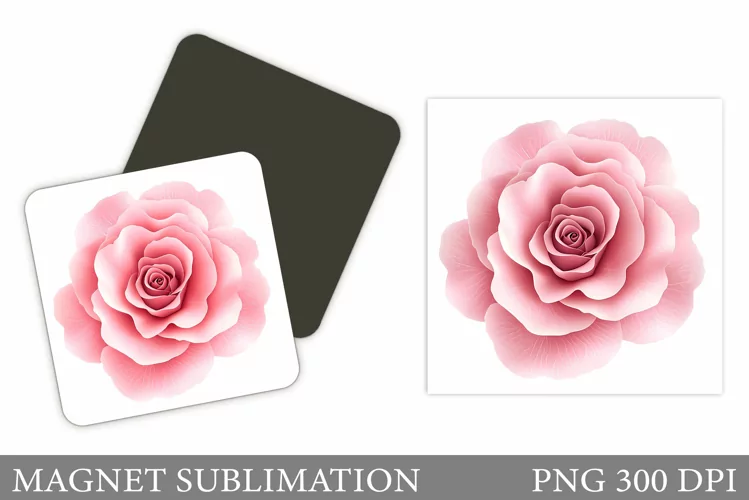Rose Magnet Design. Flowers Magnet Sublimation