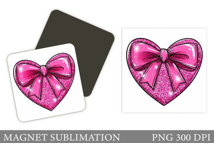 Shimmer Heart Magnet Design. Valentines Magnet Sublimation