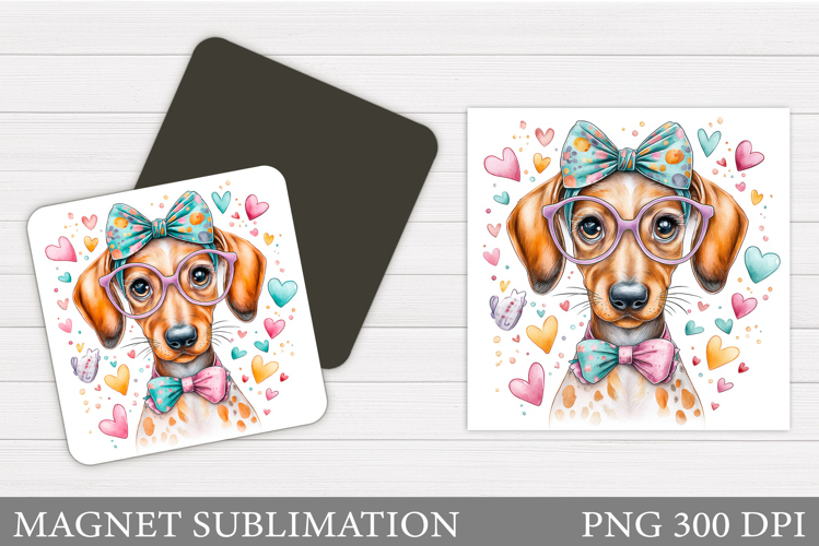 Cute Dog Magnet Design. Cute Dog Sublimation