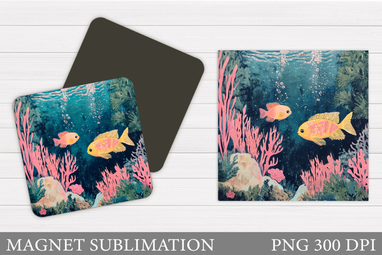 Fish Magnet Design. Fish Square Magnet Sublimation