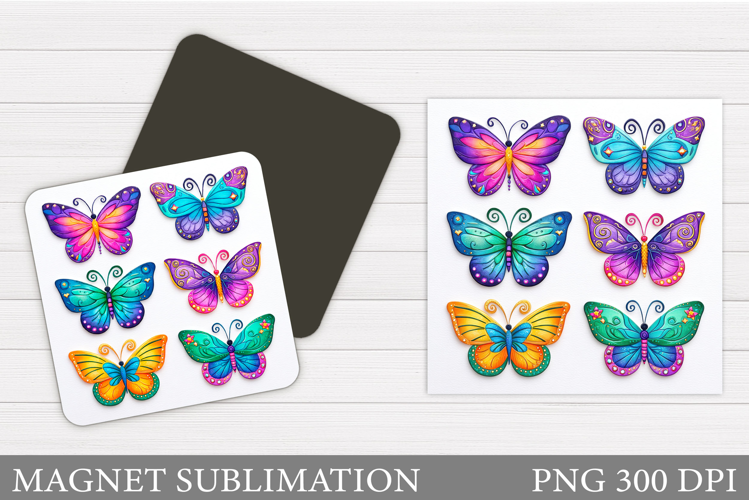 Butterfly Sublimation. Butterfly Magnet Design