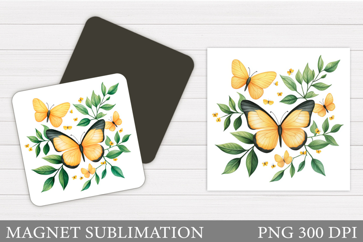 Butterfly Square Magnet. Butterfly Magnet Design