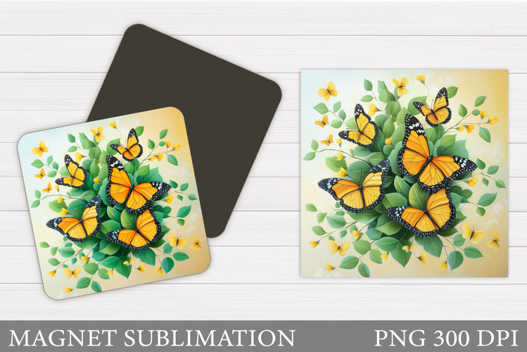 Butterfly Magnet Sublimation. Flowers Magnet Design