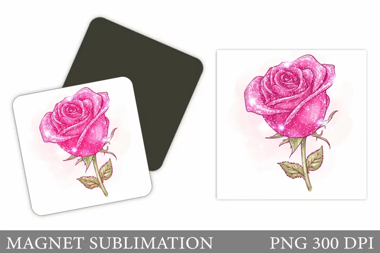 Rose Magnet Sublimation. Flowers Magnet Design