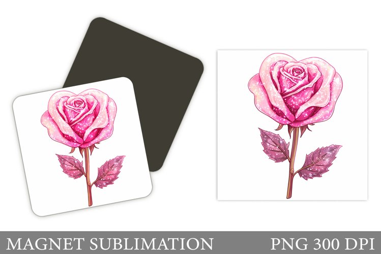 Rose Magnet Design. Flowers Magnet Sublimation
