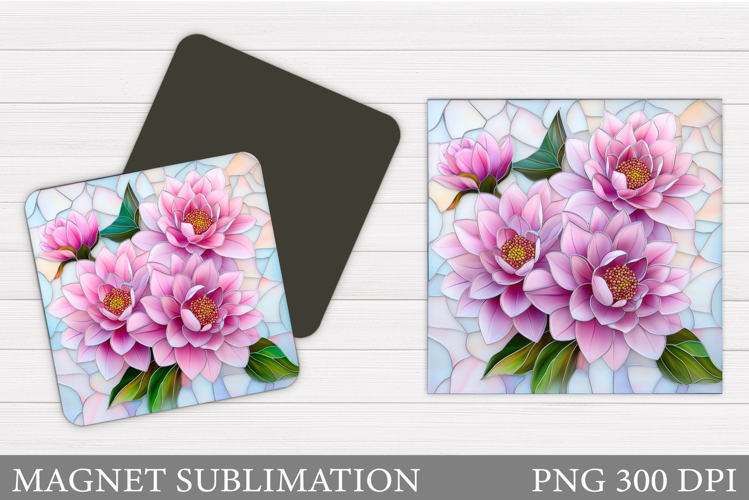 Flowers Square Magnet Design. Flowers Magnet Sublimation