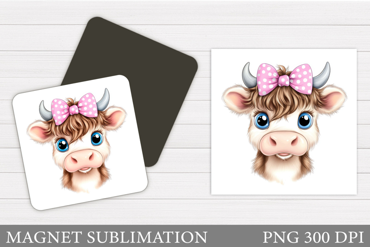 Cute Cow Magnet Design. Cute Cow Sublimation