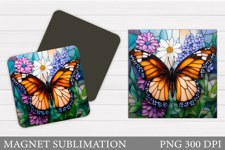 Butterfly Magnet Design. Flowers Magnet Sublimation