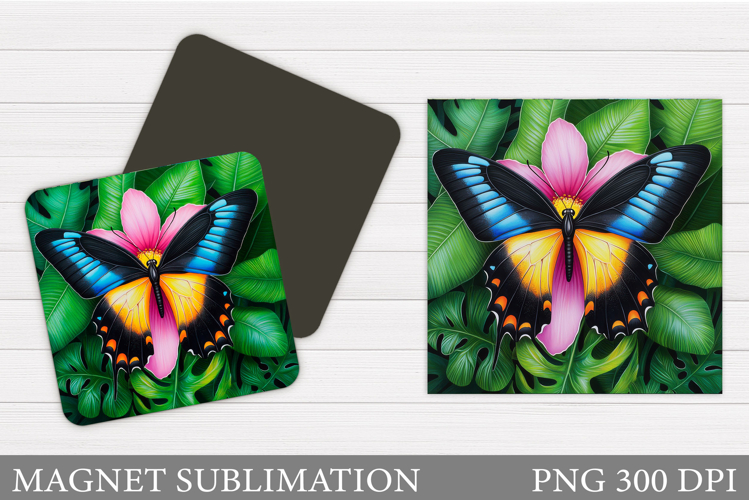 Butterfly Magnet Sublimation. Flowers Magnet Design