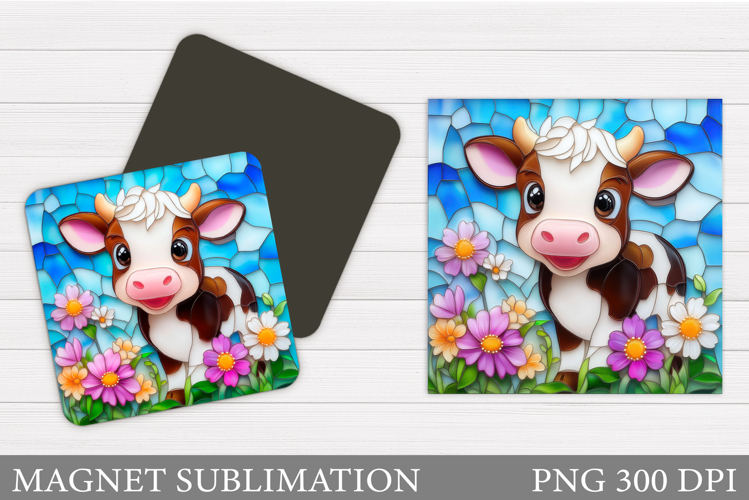 Cute Cow Magnet Design. Cute Cow Sublimation